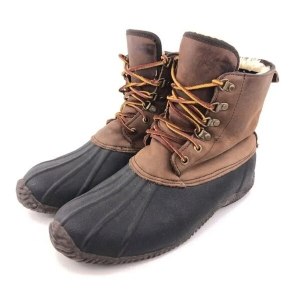 J.Crew Brown Leather Waterproof Winter Duck Boots 11